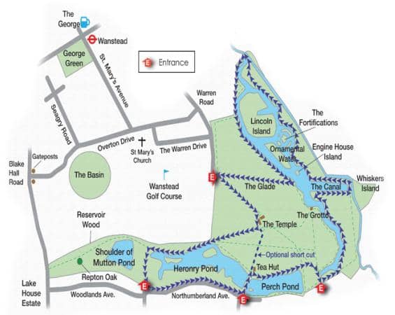 Until the mid-1800s part of the Tylney estate's lands, Wanstead Park lies between the Aldersbrook housing estate and Wanstead Golf Club's extensive greens that reach towards the A406 North Circular road.