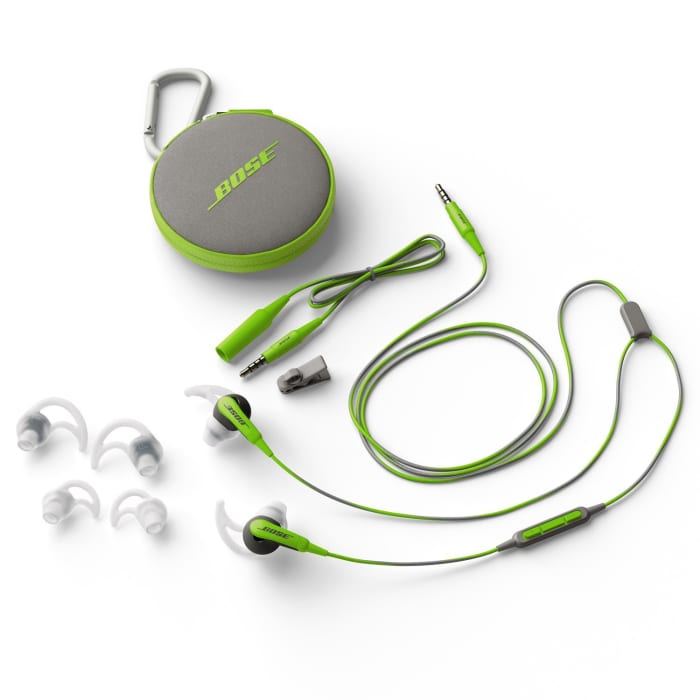 Bose SoundSport. In-ear sports headphones offer a cyclist fantastic audio as you would expect from Bose