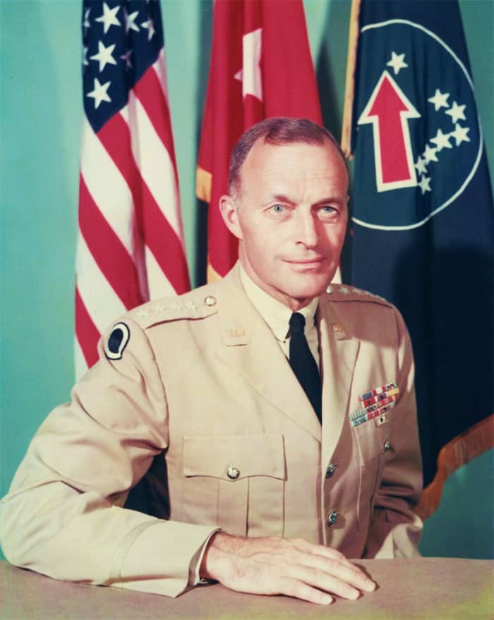 Patton's son-in-law after the Second World War he would command American forces in the Pacific during the Cold War with the Soviet Union. He was capture by German forces during the Battle of the Kasserine Pass Feburary 1943.