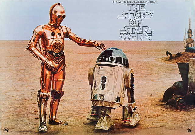 Star Wars "The Story of Star Wars" 20th Century Fox Soundtrack Record In-Store Promotional Poster (1977) .Narrated by Roscoe Lee Browne
