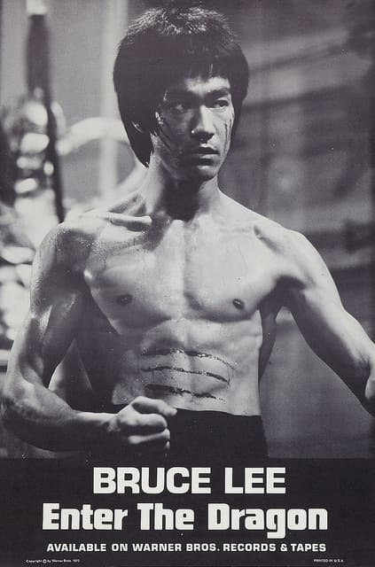 Bruce Lee "Enter the Dragon" Warner Brothers Movie Soundtrack Poster (1973) Record Store Promotional Poster