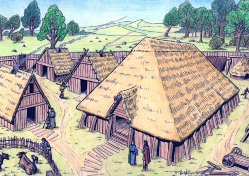 This is the early Anglian settlement of Hob Hill near modern-day Saltburn on the south-eastern edge of Teesside. This was borderland Deira - across the Tees was Bernicia