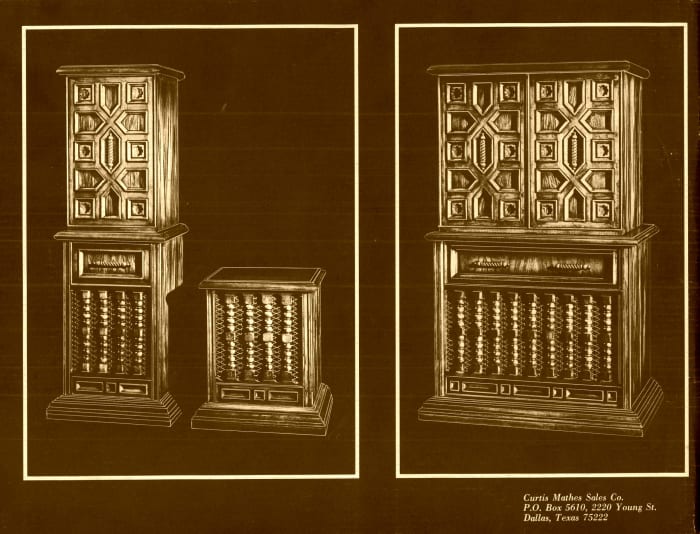 In the space age there were some things that Curtis Mathes still cling to form the past. One of these is fine workmanship. Look at these Curtis Mathes Cabinets.