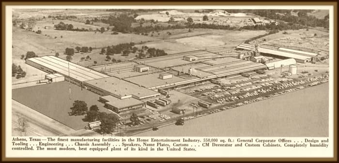 The Athens Texas plant was the finest manufacturing facilities in the Home Entertainment Industry, 550,000 square feet; General Corporate Offices, Design and Tolling, Engineering, Chassis Assembly, Speakers, Name Plates, Cartons ... all made here