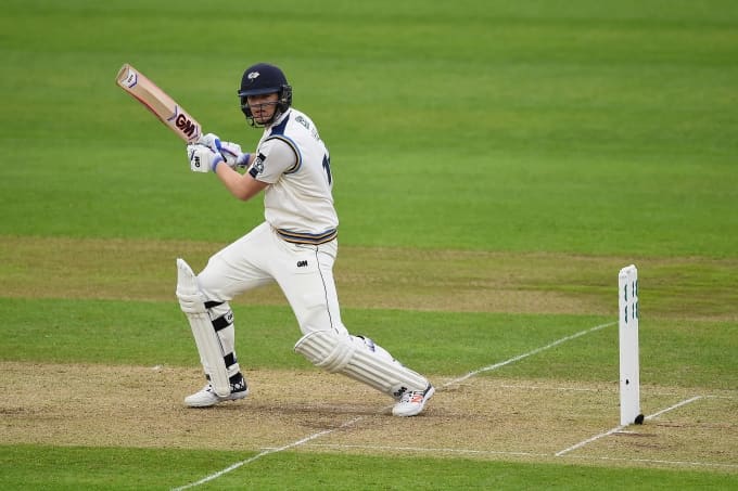 This is one of our first class batsmen running rings around the Nottinghamshire fielders at the Trent Bridge ground, West Bridgford near Nottingham