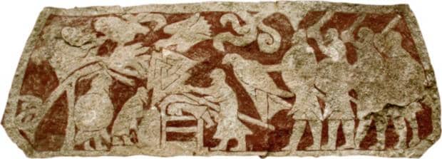 A memorial gravestone marks the Battle of Eoferwic - York - on 21st March,, AD 867 when the sons of Ragnar Lothbrok came to avenge his death on King Aelle