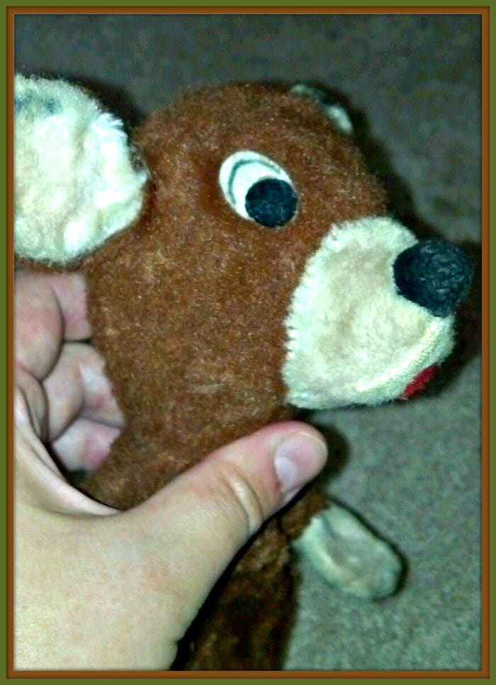 You can see the attention to detail in each plush animal and hand puppet made by Character Novelty Co. This vintage puppet has hand stitching and eyeliner that was applied by hand.