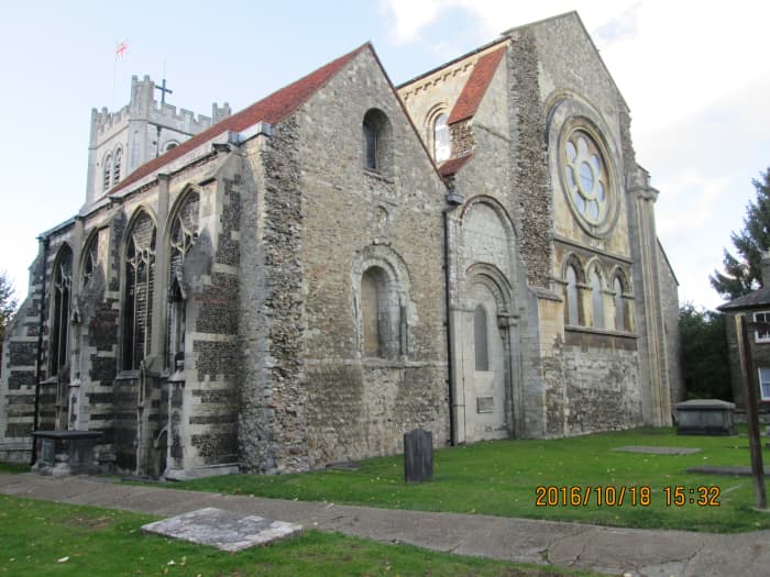 The church was foreshortened in the reign of Henry VIII when his men destroyed the Norman abbey and local folk had to stop complete demolition, telling Henry's men they'd otherwise have no church in the town
