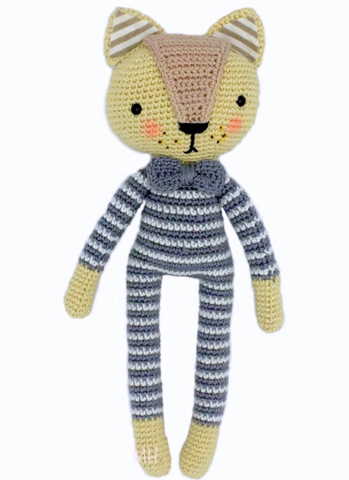 Free Crochet Pattern: Cat In Striped Pajamas Amigurumi Doll - HubPages