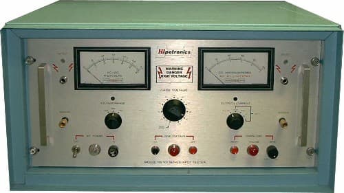 This dielectric tester is a popular testing device for electronic equipment in aerospace. It can give multiple readings including readings for a high-pot test.