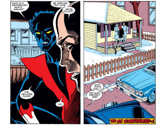 Emma Frost beats Professor Xavier and the X-Men in finding young Angelica Jones first. End of Firestar #1.