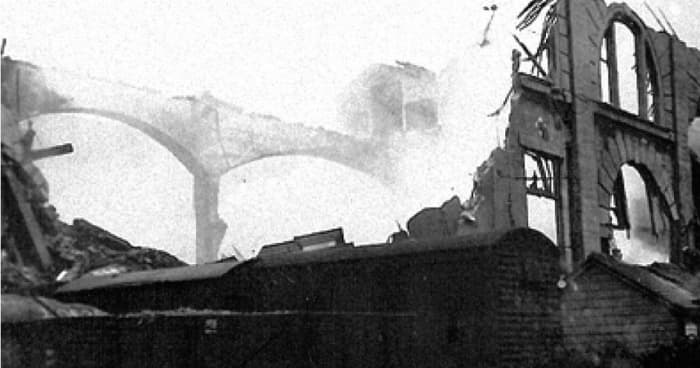 All down the East Coast in particular bombs rained down - this is the scene of Newcastle Central Station, 1st September, 1941