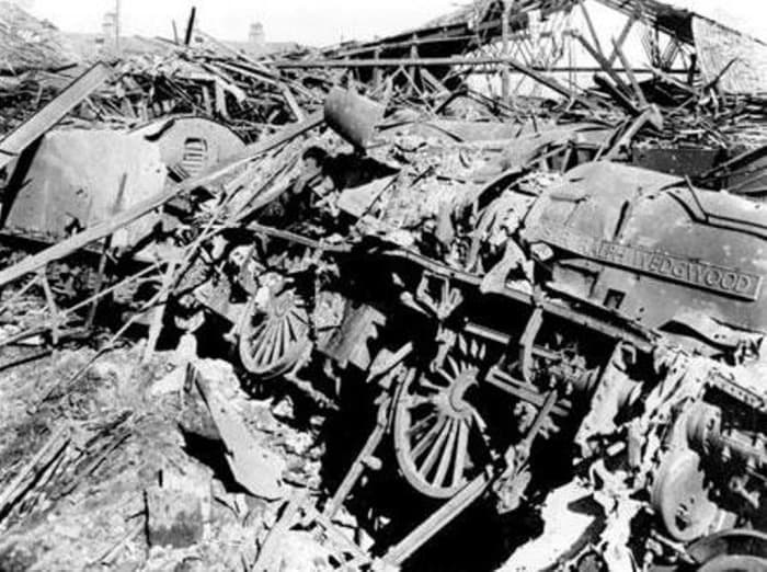 The air attack on York, 26th April 1942 was a so-called Baedeker Raid. Damage inflicted on the railway infrastructure was considerate. Class A4 'Sir Ralph Wedgwood' was hit in York North shed