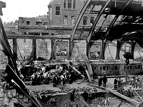 Sunderland at the mouth of the River Wear was a centre of shipbuilding. This is the Central Station in September, 1940