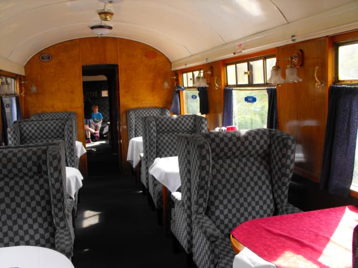 Restaurant Car interior - first class, one of the LNERCA vehicles used on evening dining services