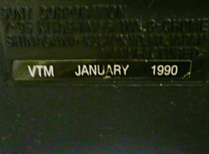 Sony wanted you to know this television was born on January 1990. Back when companies were proud of their products they gave the television a birth date. . Assembled in Mexica for the Sony Corporation of America
