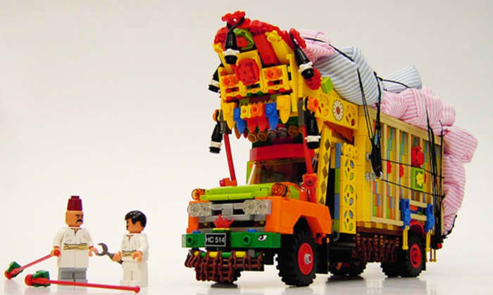 Danish artist, Adam Grabowski, created this stunningly colorful LEGO truck and displayed it at the exhibition specifically named ISUZU.