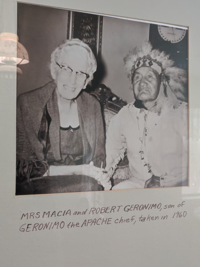 The Macia family was active in the community and interested in its history including that of the Apaches who controlled the area before Ed Schieffelin's 1877 discovery of silver and the founding of the city of Tombstone