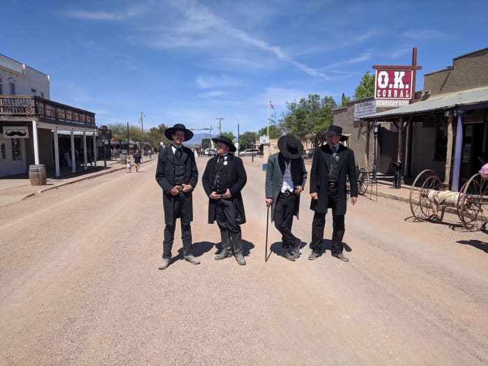 Reenactment of Shootout at OK Corral takes place at 11:00, Noon, 2:00 and 3:30 at the site in Tombstone where the fight took place