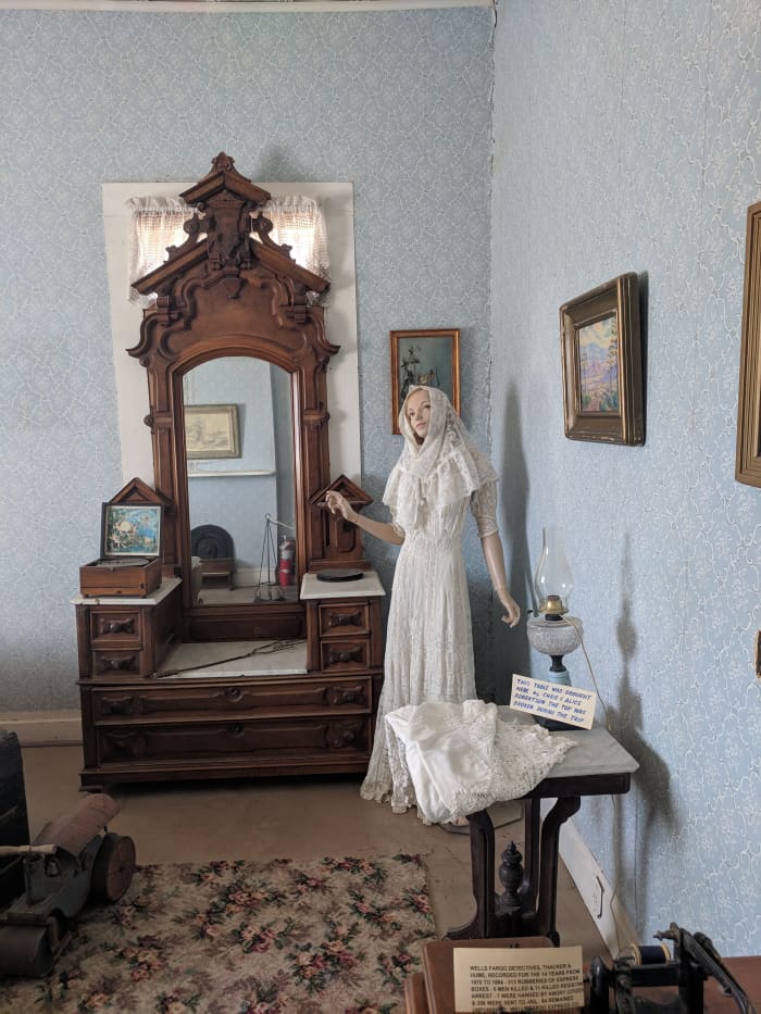 Part of the bedroom as it looked in the early 20th century when the building was the Macia family home.