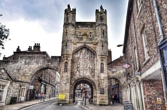 Monk Bar (gate) from 'without', seen from Lord Mayor's Walk-St Maurice's Road. The Richard III Museum...