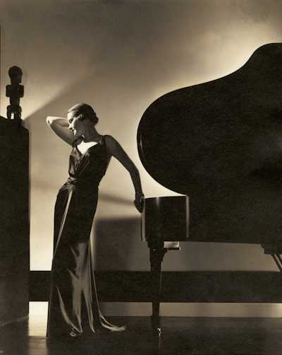 Edward Steichen, Black: Model Margaret Horan in a Black Dress by Jay Thorpe, 1935, gelatin silver print, Condé Nast Archives. © Condé Nast
