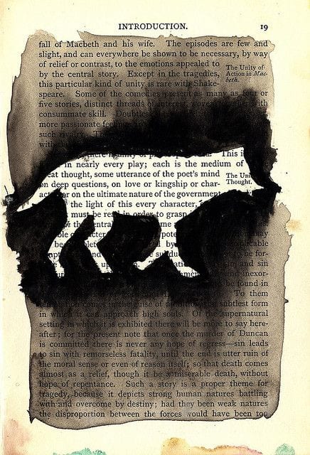 Use an image that is cut out, Secure the image to the page with low tack tape. Paint around it and remove the image