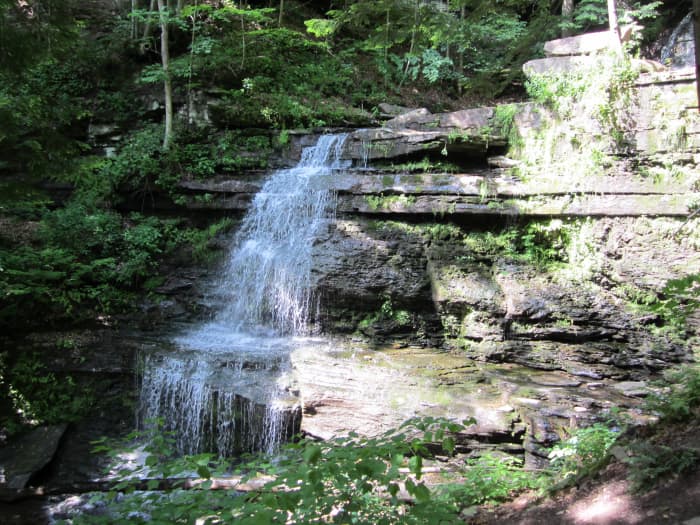 Little Four Mile Run waterfall along Turkey Path Trail, Leonard Harrison State Park in Wellsboro, PA