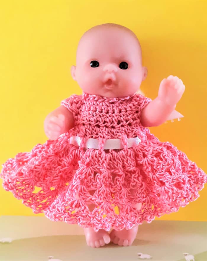 Free & Easy Crochet Thread Dress Pattern for 5-Inch Dolls (Lots to Love ...