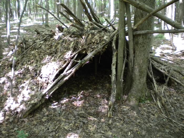The knowledge to build a survival shelter like this debris hut, is something you can always carry with you.