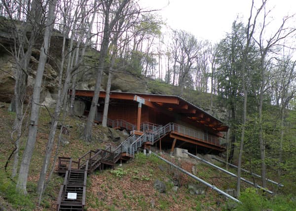 Meadowcroft Rockshelter: Oldest Site of Human Dwellings in North America. Artifacts of the rock shelter are 16,000 years old.