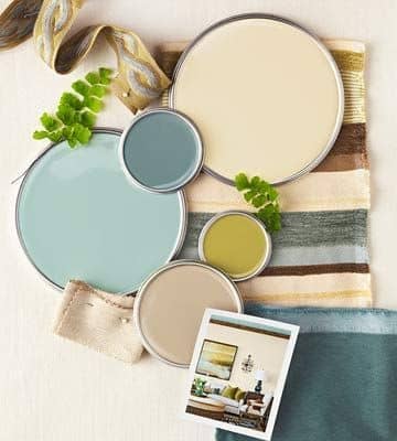 Ivoire SW6127; sherwin-williams.com Underseas SW6214; sherwinwilliams.comHazel SW6471; sherwin-williams.comAntiquity SW6402; sherwin-williams.comMacadamia SW6142; sherwin-williams.com