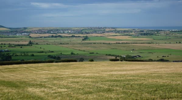 A view of Star Carr in the Vale of Pickering, an archaeological site near Pickering, once at the edge of the lake that extended across the width of the dale east towards Scarborough.