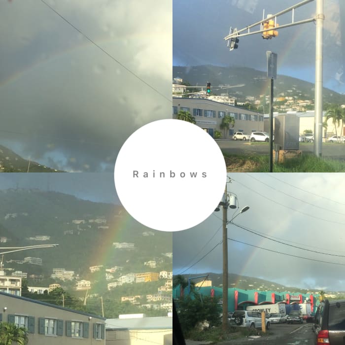 December 7, 2018 @ 4:57pm. Video Clip of rainbow driving on waterfront. I'm following a rainbow. The rainbow overlooked alot of businesses druing the spectrum. See video