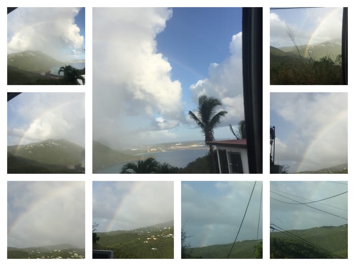 Captured rainbow August 13, 2018 @ 5:41pm St. Thomas USVI Over the Santa Maria Location Mountain View, covering over the University and the Airport, over Brewers Bay Beach.