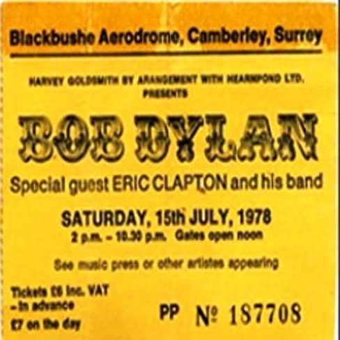 Bob Dylan concert ticket July 1978. Although this is a ticket stub and not a complete ticket, it still has value—especially with the artist being Bob Dylan.