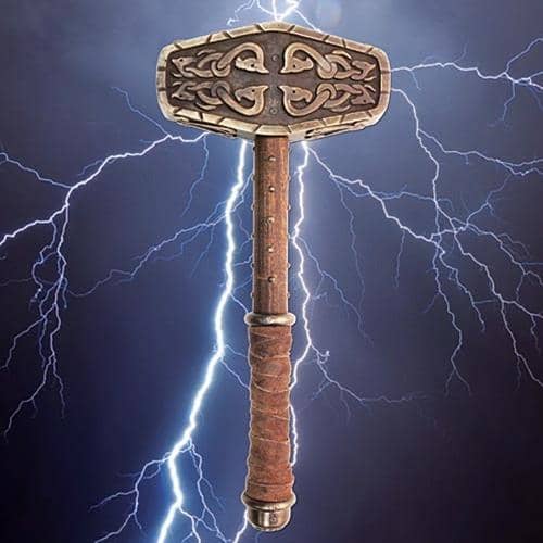 Here's a version of Mjollnir you won't see very often, as in the picture above emanating lightning. If you're a Giant be afraid, be very afraid
