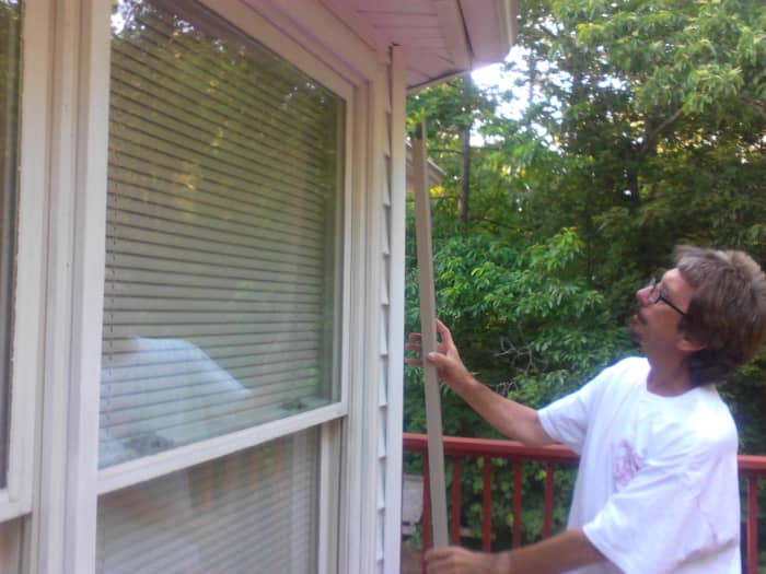 be sure to run sides all the way to the top of the top brick molding, notch the sides to allow to pass by.
