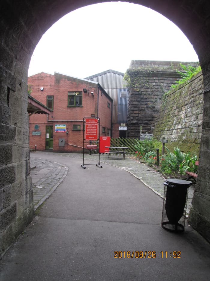A look back through the southern mouth of the original tunnel - now pedestrians only - back towards Deviation Shed