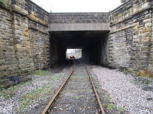 The way west - at the other side of the bridge work is underway to install pointwork at the western end of the Leyburn Station passing loop
