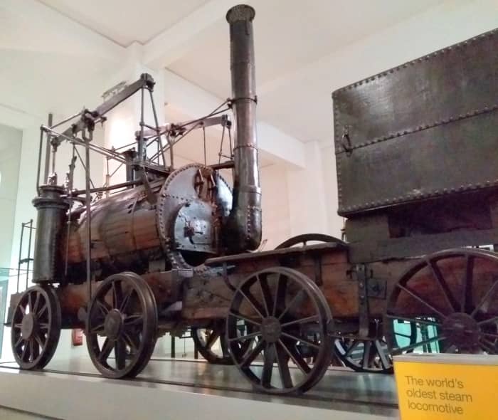 "Puffing Billy", the world's oldest steam locomotive constructed in 1814 - On view in the Science Museum, London