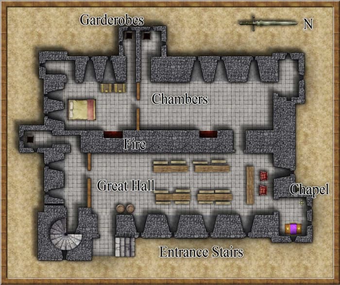 Keep plan shows position of feasting hall - you can walk around the site, owned by English Heritage. This shows the east-west axis of the keep (tower residence)