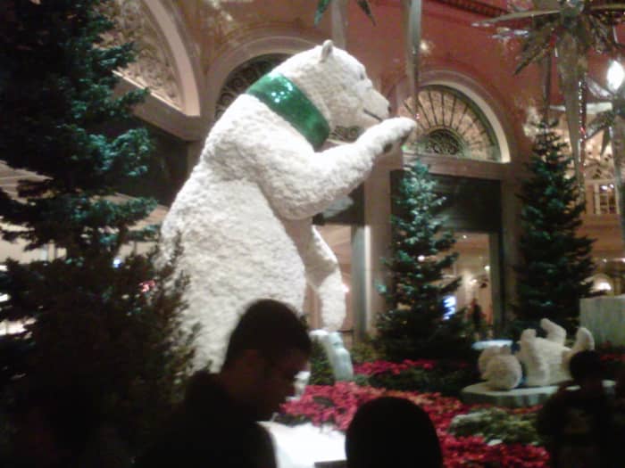 Polar Bear and Bellagio Christmas: Beautiful gardens transformed for the holiday season