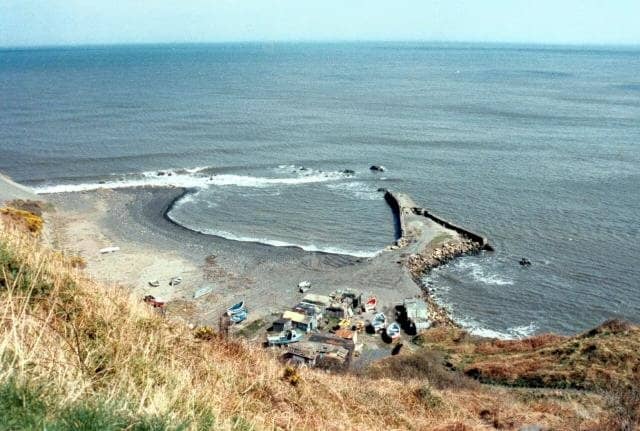 The view now in the 21st Century at ebb tide. The Royal Engineers rendered the port unfit for landing in the light of a possible German invasion in the early years of WWII