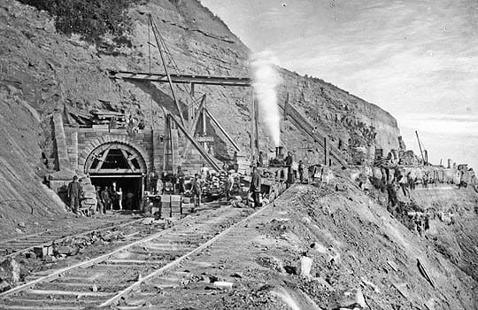 Building Kettleness tunnel on a new heading was necessary for the NER on taking over the line after it met with financial difficulties. John 'Paddy' Waddell the original engineer had built the line too close to the cliff edge