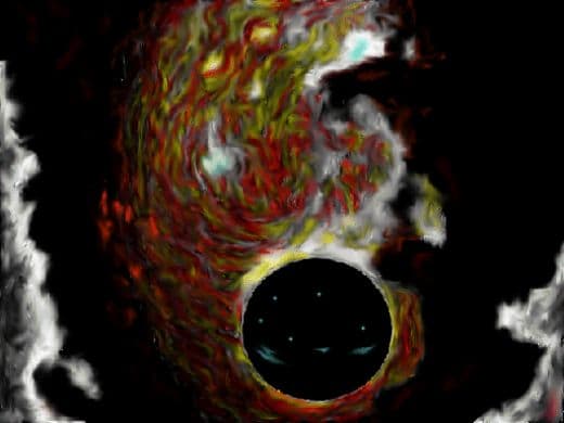 This is the authors rendition of a rogue planet in a forming region such as in the Orion Nebula where star and rogue planet formation is known to be occuring.