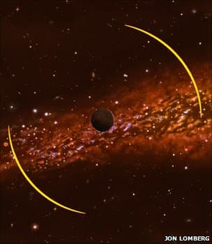 Gravitational microlensing is one known occurrence that has given the name of MACHOS by astronomers that reveal their presence by bending background starlight.