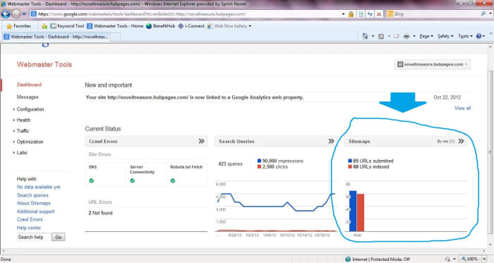 Hubpages sitemap successfully added to Google Webmaster Tools