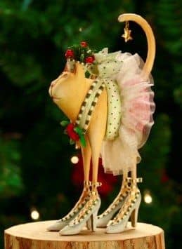 Krinkles Cat Ornaments For Your Christmas Tree Decorating and They Make Great Christmas Gifts For The Cat Lovers On Your List. This Is Krinkles Buffy Cat Christmas Ornament. Image credit: Amazon.