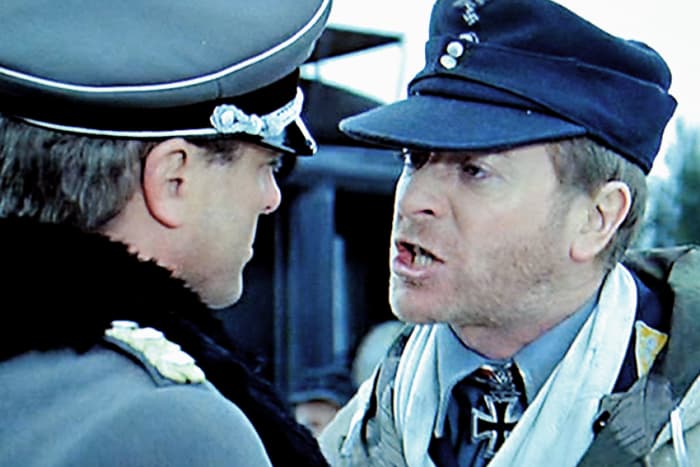 And Colonel Steiner (Michael Caine) unwittingly sets in train the course of events which lead to him commanding the mission, when he argues with a Nazi General over Jewish deportation